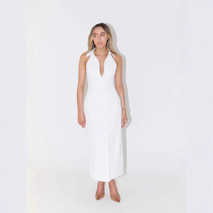 Vestido Casual 2026 de Verano para Mujer, Estilo Europeo y Americano, Cárdigan con Solapa, Sexy, Ajustado, Color Sólido - Product Image 4