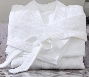 Peignoir en velours éponge blanc en gros - Peignoir unisexe pour adultes pour les hôtels de luxe, fournisseur direct - Product Image 6