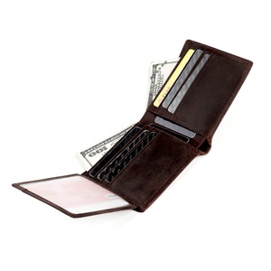 Vintage Style Men's Crazy Horse Genuine Cowhide Leather <b>Wallet</b> with Money Bag <b>RFID</b> Open Closure Long Length Bifold Short <b>Wallet</b> - Product Image 4