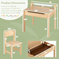 Table de jeu sensoriel pour tout-petits en bois massif au design moderne, ensemble de meubles d'activités pour enfants pour le salon