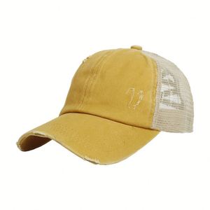 Casquette de baseball en coton lavé pour femme, style cowboy, pour le sport et l'extérieur, avec boucle élastique réglable et trou pour queue de cheval, respirante, vente en gros - Product Image 2