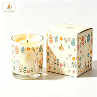 Lot de bougies parfumées de Pâques en gros sous marque privée, en pot de verre, motif lapin, en cire de soja, parfum floral printanier, coffret cadeau pour la maison