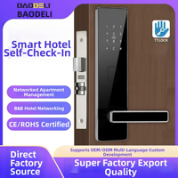Serrure de porte numérique de sécurité pour hôtel Baodeli, WiFi, carte mémoire, RFID, mot de passe, étanche, verre trempé et acier à haute teneur en carbone, grade C