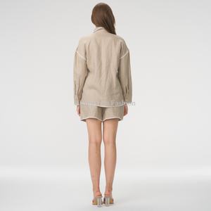 Blusas y Camisas con Logotipo Personalizado OEM para Mujer, Camisa Informal de Manga Larga con Cuello Camisero para Mujer - Product Image 4