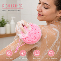 Éponges de bain pour bébé MD – Éponge douce en mousse sensorielle, brosse à poils pour chapeau de berceau – Design ovale simple pour le nettoyage doux du corps, des cheveux et du cuir chevelu