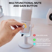 Micrófono de Condensador para Juegos Maono, el Más Reciente, Compatible con Programación para Videojugadores Profesionales, Micrófono para Podcast, USB Tipo C
