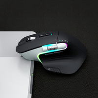 Souris de jeu ergonomique avec molette latérale, capteur haute précision 3212, rétroéclairage RGB, récepteur USB, câble Type-C, rechargeable sans fil