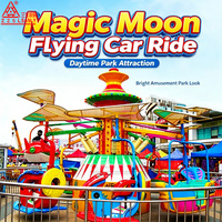 Attractions de parc d'attractions amusantes : Manèges volants doubles, Jeux pour enfants et adultes, Voiture flottante Lune Magique, Manèges de fête foraine