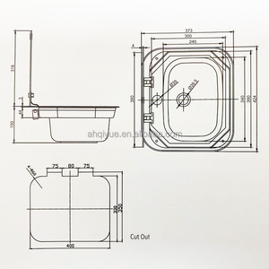 <strong>RV</strong> Camper Sink with <strong>Faucet</strong> &amp; Black Flip Lid Stainless Steel Kitchen Basin for Travel Trailers - Product Image 6