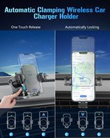 Chargeur de voiture sans fil à charge rapide magnétique compatible USB-C 12V 15W, support de téléphone pour iPhone et Model T8