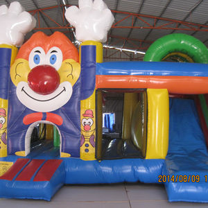 Château gonflable clown en promotion pour enfants, idéal pour les locations commerciales de fêtes en extérieur - Product Image 1