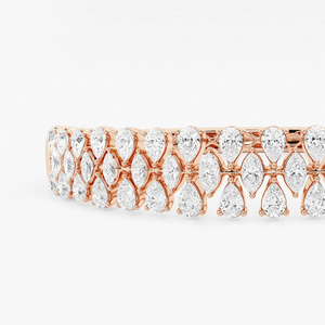 5 3 4 CTW Marquise and Pear Lab Grown Diamond <b>Bangle</b> Bracelet 7 Inch Elegant Sparkling Fashion Jewelry for Women - Product Image 1