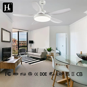 Ventilateur de plafond LED à cinq pales, style nordique, spectre complet, pour salle à manger, salon, chambre, ventilateur à fréquence variable, luminaire suspendu - Product Image 3