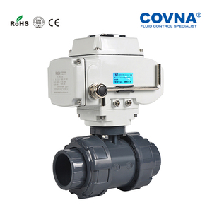วาล์วบอล COVNA DN15 1/2 นิ้ว 2 ทาง แบบไฟฟ้า Upvc  แบบเต็มพอร์ต DC24V เปิด-ปิด พร้อมตัวกระตุ้นไฟฟ้าแบบหมุน PVC วาล์วบอลแบบ Double Union - Product Image 4