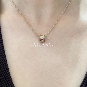 Một thời trang vòng cổ kim cương thiết lập với 9K/14k/18K vàng phòng thí nghiệm phát triển kim cương và phòng thí nghiệm phát triển Hồng Ngọc - Product Image 3