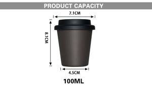 <b>100Ml</b>/3Oz Eco-Friendly Mug Grounds & Pla Coffee <b>Cups</b> Sip Dual Layer Expresso With Lid Heat Resistant Drink <b>Cup</b> - Product Image 4
