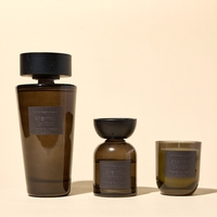 Bouteille diffuseur à roseaux noire de luxe classique 120 ml, écologique et sûre, vide, personnalisable avec couvercle en bois noir pour l'aromathérapie