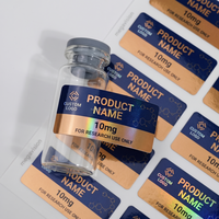 Étiquettes holographiques à haute adhérence, imperméables, pour flacons en verre de laboratoire de 3 ml, 5 ml, 10 ml, emballage de flacons