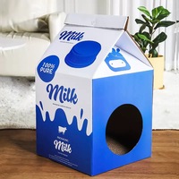 Dreifach gewellter Karton, faltbares Haustierhaus, Katzenunterstand, kratzfest, umweltfreundliches Design