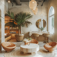 Nouveau comptoir de réception de salon de coiffure élégant de Turri belle vitrine de perruque cosmétique éclairée par LED pour le design d'intérieur de spa et de salon