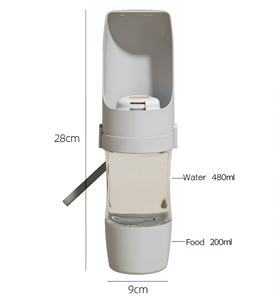 Bottiglia Portatile per Alimentazione Animali <span class=keywords><strong>2</strong></span> in 1, Contenitore per Cibo e Acqua per Cani e Gatti in Viaggio - Product Image 6