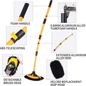 Cepillo de Lavado de Autos LQ260913 para Dropshipping en Shopify, con Mango Largo, Kit de Limpieza de Microfibra Chenille, Palo Extensible y Flexible - Product Image 2