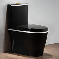 Sanitaires de luxe chinois en céramique noire dorée, toilettes colorées, toilettes en or, WC