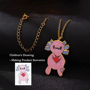 <span class=keywords><strong>Collana</strong></span> con Ciondolo in Acciaio Inossidabile Personalizzato con Disegno Smaltato per Bambini, Regalo per la Mamma - Product Image 1