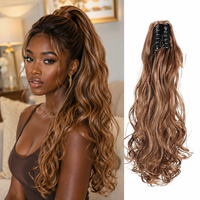 Emballage personnalisé direct usine, fibre protéinée, boucles françaises, alternative en fibre protéinée résistante à la chaleur, extension de cheveux sans lacet