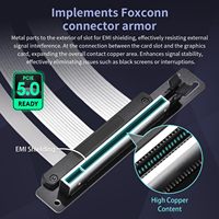 Câble Riser PCIe 5.0 16X 128 Go/s Gen 5 pour Carte Graphique GPU, Câble d'Extension Compatible PCIe 4.0 5090, Accessoires Informatiques