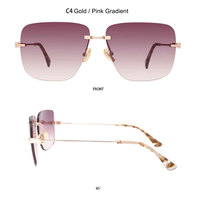 SITIER ODM&OEM Lunettes de soleil carrées sans monture unisexes tendance avec protection UV400