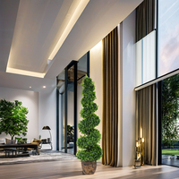 Arbres à feuilles persistantes topiaires de haute qualité arbre de bonsaï artificiel cyprès en spirale pour la décoration extérieure intérieure