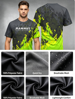 T-shirt de sport pour homme en polyester 100% avec impression par sublimation 3D, plusieurs options de couleurs, manches courtes, séchage rapide, t-shirts d'entraînement, logo personnalisé