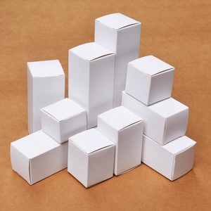 Geprinte vierkante puur witte papieren verpakkingsdoos voor mapverpakkingen - Product Image 4