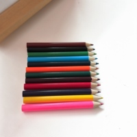 Lot de 12 crayons de couleur courts pour dessin, graffiti, art, cadeau de la Journée des enfants, papeterie fabriquée en Chine