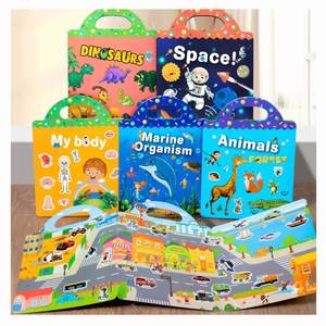 Cadeaux d'anniversaire pour enfants Animaux marins Dinosaures Espace Livres d'autocollants réutilisables pour les tout-petits de 2 à 4 ans - Product Image 1