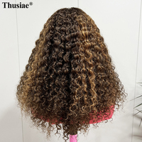 Perruque en cheveux humains bouclés crépus vietnamiens en gros, transparente, sans colle, densité 150%, avec mèches, pour femmes noires