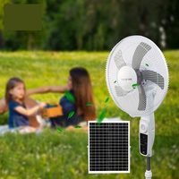 Appareil de refroidissement à air de 16 pouces Ventilateur solaire électrique Adaptateur CA/CC Ventilateur sur pied rechargeable Ventilateur de table CC avec lumière LED à l'intérieur de la batterie
