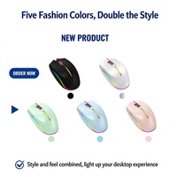 T24 Mouse Optik Nirkabel USB 3 Tombol RGB LED Backlit DPI Dapat Disesuaikan Mouse Komputer Tangan Kanan untuk Kantor dan Gaming