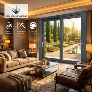 Puertas Corredizas de Aluminio Modernas y Resistentes, Personalizadas al por Mayor, con Doble Acristalamiento de Vidrio Templado, para Cocina, Supermercado, Interior y Jardín - Product Image 2