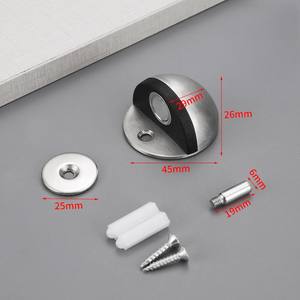 Butée de porte robuste en acier inoxydable 304 moderne avec pare-chocs en caoutchouc, fixation par vis, pour la maison, l'hôpital, le bureau et l'hôtel - Product Image 1