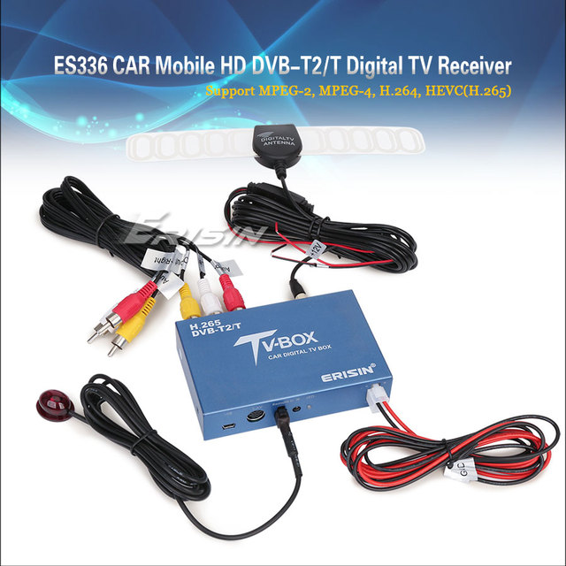 Erisin ES336 HD DVB-T2 Digital TV Receiver USB 2.0 for Car MPEG-4 HEVC H.265 Support Remote Control Plug & Play