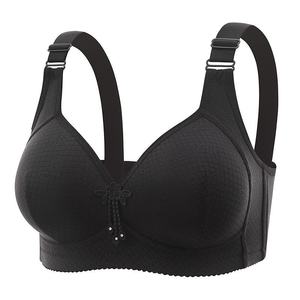 Nouveau soutien-gorge push-up respirant et confortable sans fil de grande taille pour les mères d'âge moyen Jacquard côté <span class=keywords><strong>seins</strong></span> Design coupe <span class=keywords><strong>gros</strong></span> <span class=keywords><strong>seins</strong></span> - Product Image 4