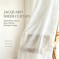 Voilage Jacquard Blanc Effet Lin, Filtrant la Lumière, pour Chambre et Salon, Taille Personnalisée, Décoration Intérieure