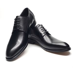 Chaussures Derby en cuir faites à la main haut de gamme pour hommes, à bout pointu, pour mariage, style britannique, décontractées ou formelles - Product Image 4
