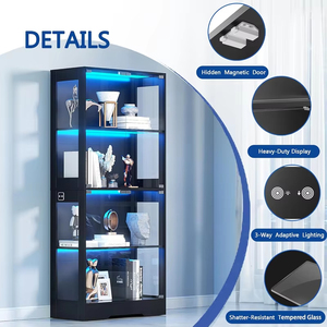 <span class=keywords><strong>Meuble</strong></span> de salon d'angle LED pour collection, vitrine en verre transparent pour modèles de jouets, <span class=keywords><strong>meuble</strong></span> de salon - Product Image 4