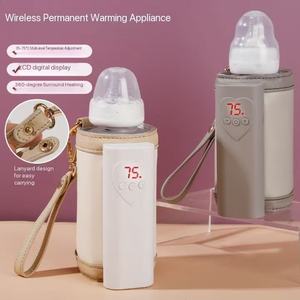 Portable Bottle Warmer Fast Heating Accurate <b>Temperature</b> <b>Control</b> Milk Bottle Warmer Cover Multifunctional ABS Leather for Home - Product Image 3