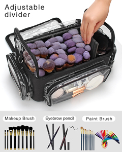 Relavel custodia per pennelli per trucco Extra Large trasparente borsa per cosmetici impermeabile <span class=keywords><strong>porta</strong></span> pennelli per trucco per truccatore professionale - Product Image 4