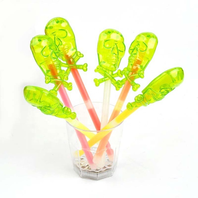Wholesale Halloween Glow Wand Green Ghost Skull Glow in the Dark Magic Sticks Toy Bulk Party Favors Light up Magic Wand for Kids