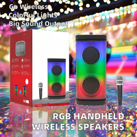 Haut-parleurs portables haute puissance à LED RVB de 4 pouces sans fil pour Bluetooth USB TWS Microphone haut volume Airplay Alimentation par batterie